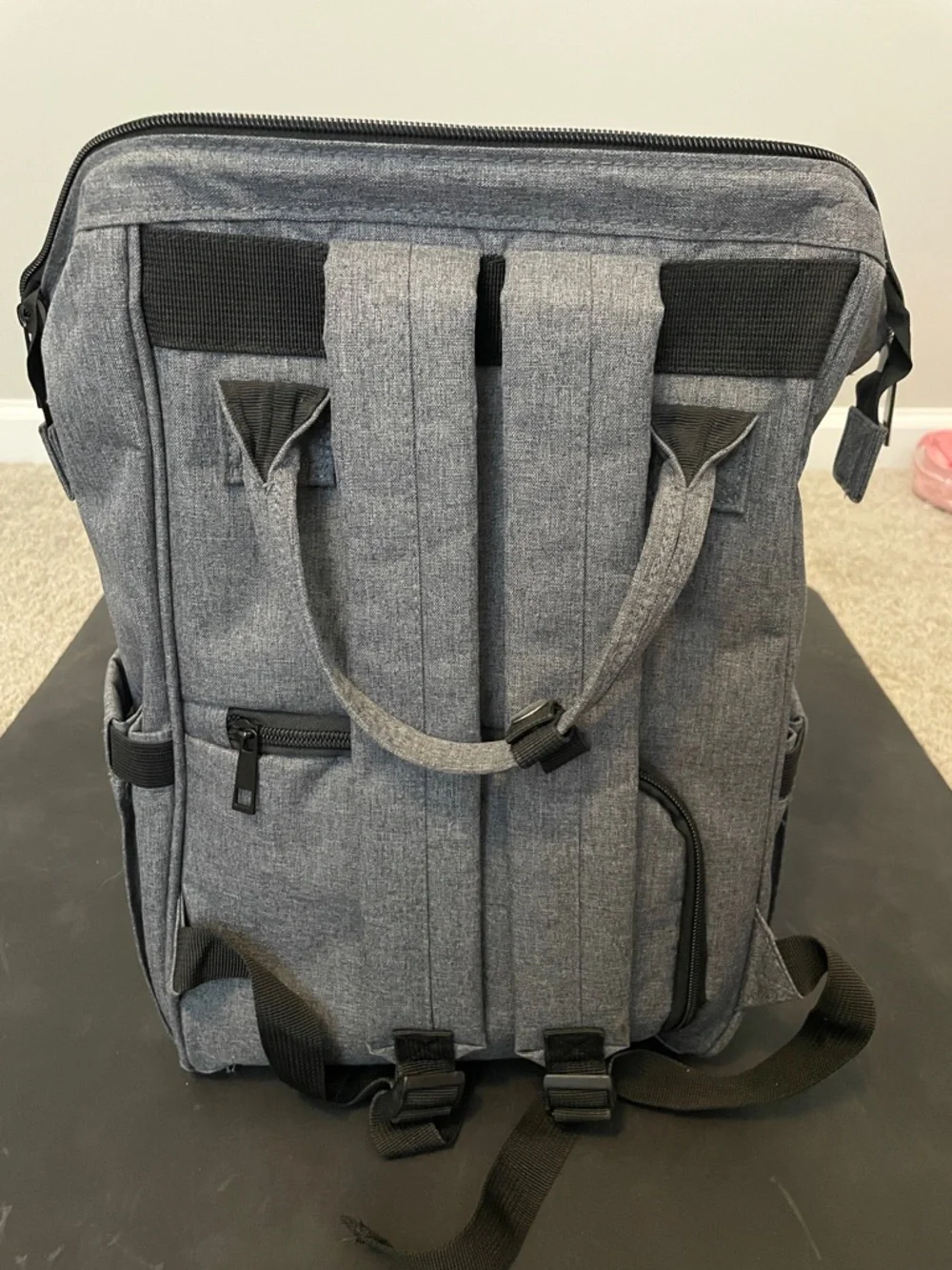 Gray Backpack Diaper Bag